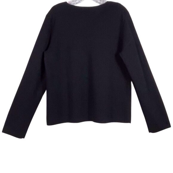 COS Women's Wool Cardigan Sweater Size Medium Black Boxy Minimalist Office EUC - Picture 2 of 12